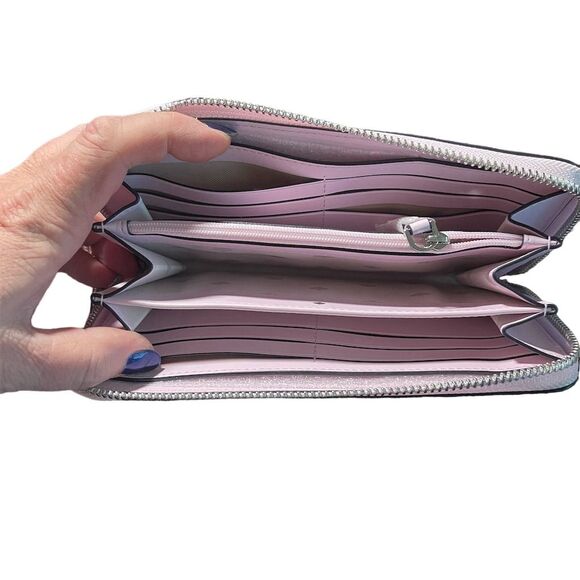 Kate Spade Women's Pink Floral Zip-Around Wallet Credit Card Holder - Picture 3 of 7